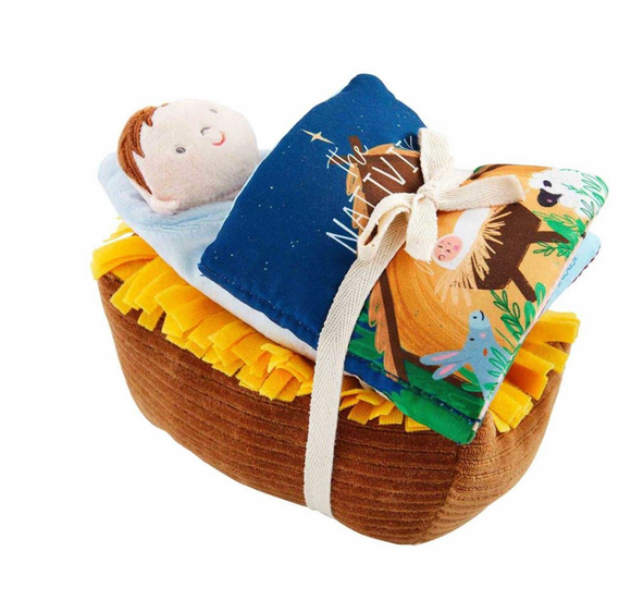 Nativity Book & Singing Baby Jesus Set