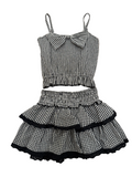 Black + White Gingham Skirt