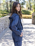 Kaveah Cropped Cargo Jacket - Ombre Blue