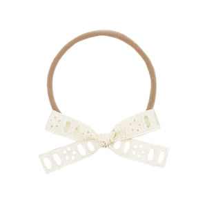 Lace Bow - Cream Eyelet Headband