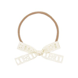 Lace Bow - Cream Eyelet Headband