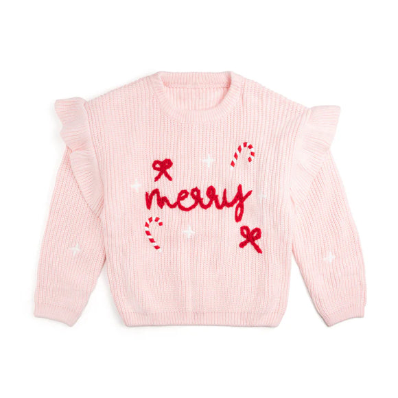 Coquette Merry Christmas Knit Sweater - Girls
