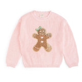 Gingerbread Sequin Patch Christmas Sweater - Baby Girl
