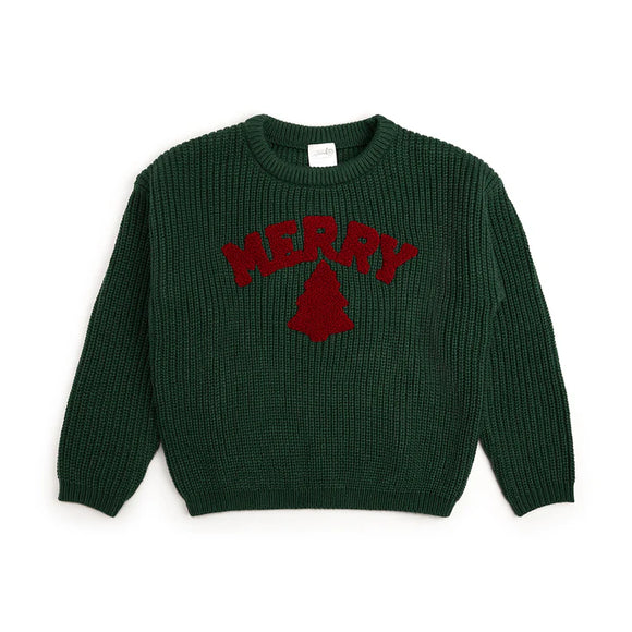 Merry Patch Christmas Knit Sweater - Boys