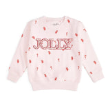 Jolly Pearl Patch Candy Cane Christmas Sweatshirt - Baby Girl