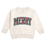 Merry Tartan Patch Christmas Sweatshirt