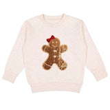 Gingerbread Sequin Patch Christmas Sweatshirt - Baby Girl