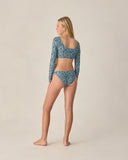 Rashguard Bikini Set - Navy Floral