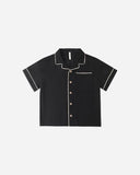 Lapel Collared Shirt - Black