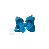 SIGNATURE GROSGRAIN BOW ON CLIP: 4.5" Large - 1.5" Ribbon on Alligator Clip / BLUE MAGIC