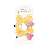 School Days Pencil Bow Clip Set - Back To School - Hair