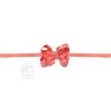 1/4" NYLON PANTYHOSE HEADBAND W/SIGNATURE GROSGRAIN BOW: ORANGE / 5.5" Huge