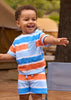 Printed Short Sleeve Shirt - Blue