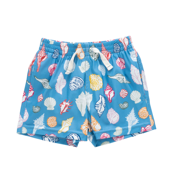 Baby Boys Swim Trunk - Blue Seashells