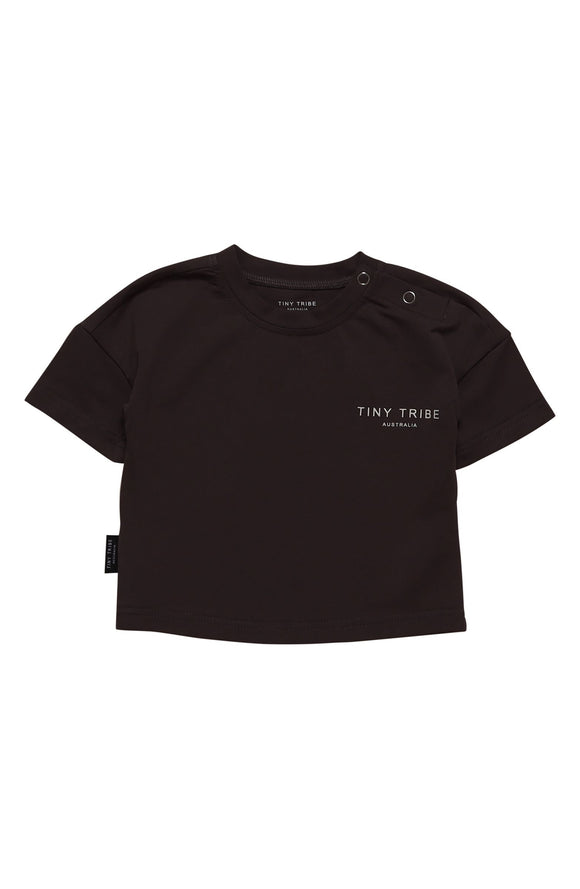 Drop Shoulder Tee in Charcoal - Baby