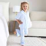 Blue-Tiful Bows Girls Two-Piece Flare Lounge Set