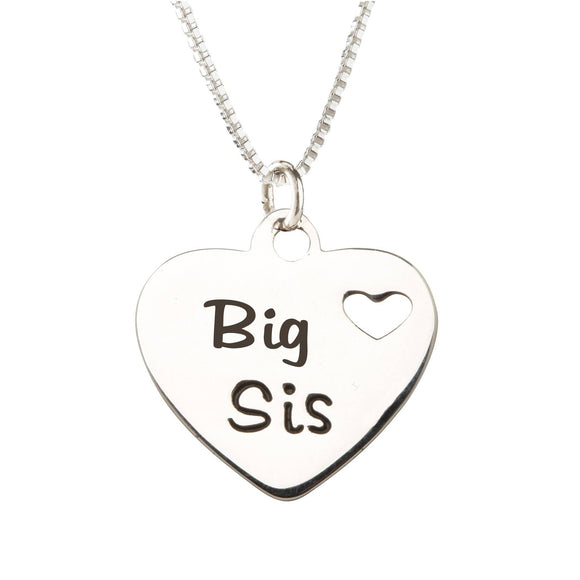 Big Sis Heart Necklace - Sterling Silver