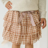 Gingham Printed Tulle Tiered Tutu
