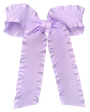 Double Ruffle Tail Bow on Alligator Clip - Various Colors