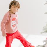 Merry and Bright Santa Sweatshirt - Pink