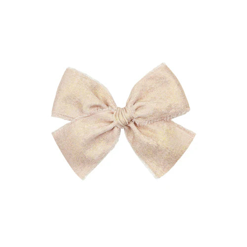 Chiffon Bow - Champagne Shimmer Clip - Alligator Clip