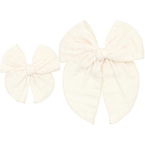 Cloud Muslin™ Heirloom Bow - Cream Clip - Large