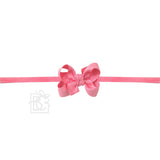1/4" NYLON PANTYHOSE HEADBAND W/SIGNATURE GROSGRAIN BOW: MANDARINE ORANGE / 4.5" Large