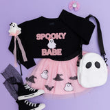 Spooky Babe Patch Halloween Sweatshirt - Girl