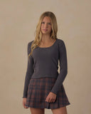 Teen Ribbed Long Sleeve Knit Tee - Midnight