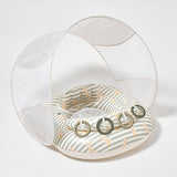 Interactive Baby Float Duck Sage Stripe