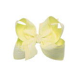 Layered Gingham/Grosgrain Bow on Clip: 5.5" Huge - 2.25" & 1.5" Ribbons on Alligator Clip - Various Colors