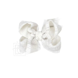 Double Ruffle Velvet/Grosgrain Layered Bow on Nylon - Huge, Various Colors