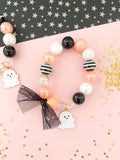 Halloween Ghost Beaded Charm Bracelet