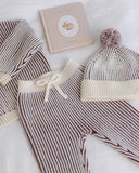 Beanie - Black Cherry Stripe