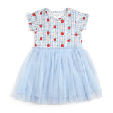 Apple Gingham Short Sleeve Tutu Dress