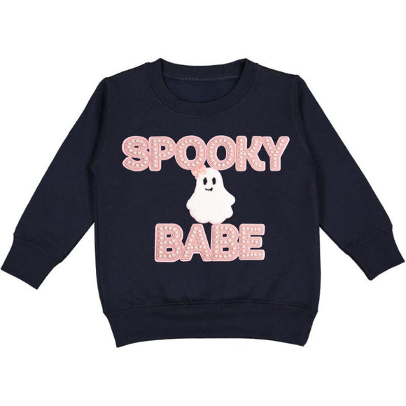 Spooky Babe Patch Halloween Sweatshirt - Girl