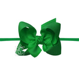 1/4" Nylon Pantyhose Headband w/ Signature Grosgrain Bow: 4.5" Large - Various Colors