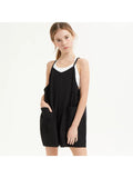 Two Pocket Cotton Overall Romper - 2 Colors!