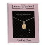 Girls First Communion Gold Plated Miraculous Medal Necklace