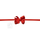 1/4" NYLON PANTYHOSE HEADBAND W/SIGNATURE GROSGRAIN BOW: MANDARINE ORANGE / 4.5" Large
