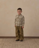 Pocketed Corduroy Shirt Olive Dobby Plaid