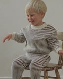 Chunky Knit Sweater - Black Cherry Stripe