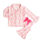 Heart Floral Trellis Valentine's Day Lounge Set - Girls