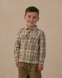 Pocketed Corduroy Shirt Olive Dobby Plaid