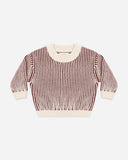 Chunky Knit Sweater - Black Cherry Stripe