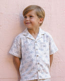 Lapel Collar Shirt - Palm Trees