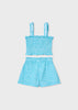Girl Shorts and Smocked Top Set - Pacific