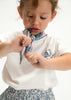 Girl T-shirt with Printed Neck Scarf
