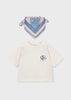 Girl T-shirt with Printed Neck Scarf