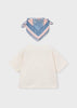 Girl T-shirt with Printed Neck Scarf